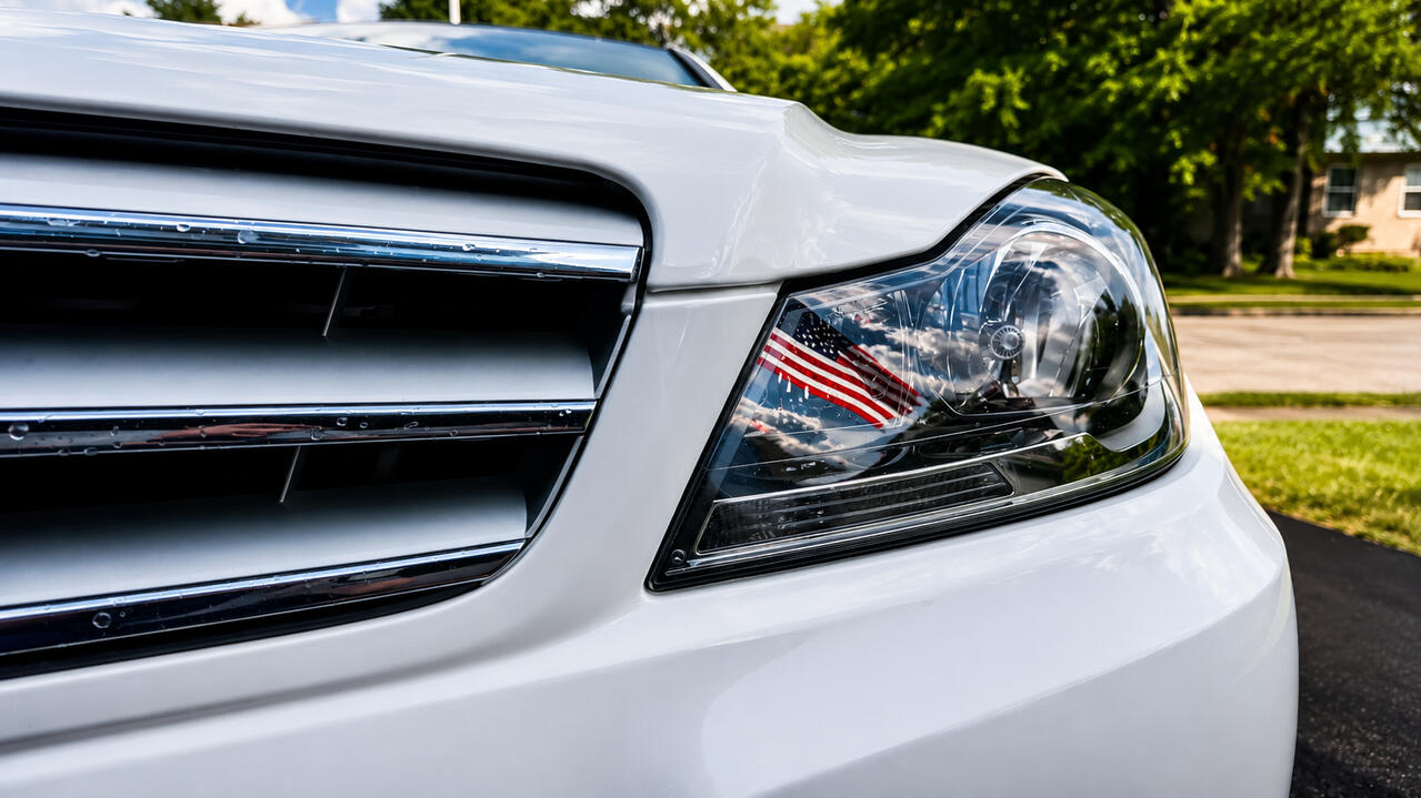 2013 Mercedes Headlight Reflection